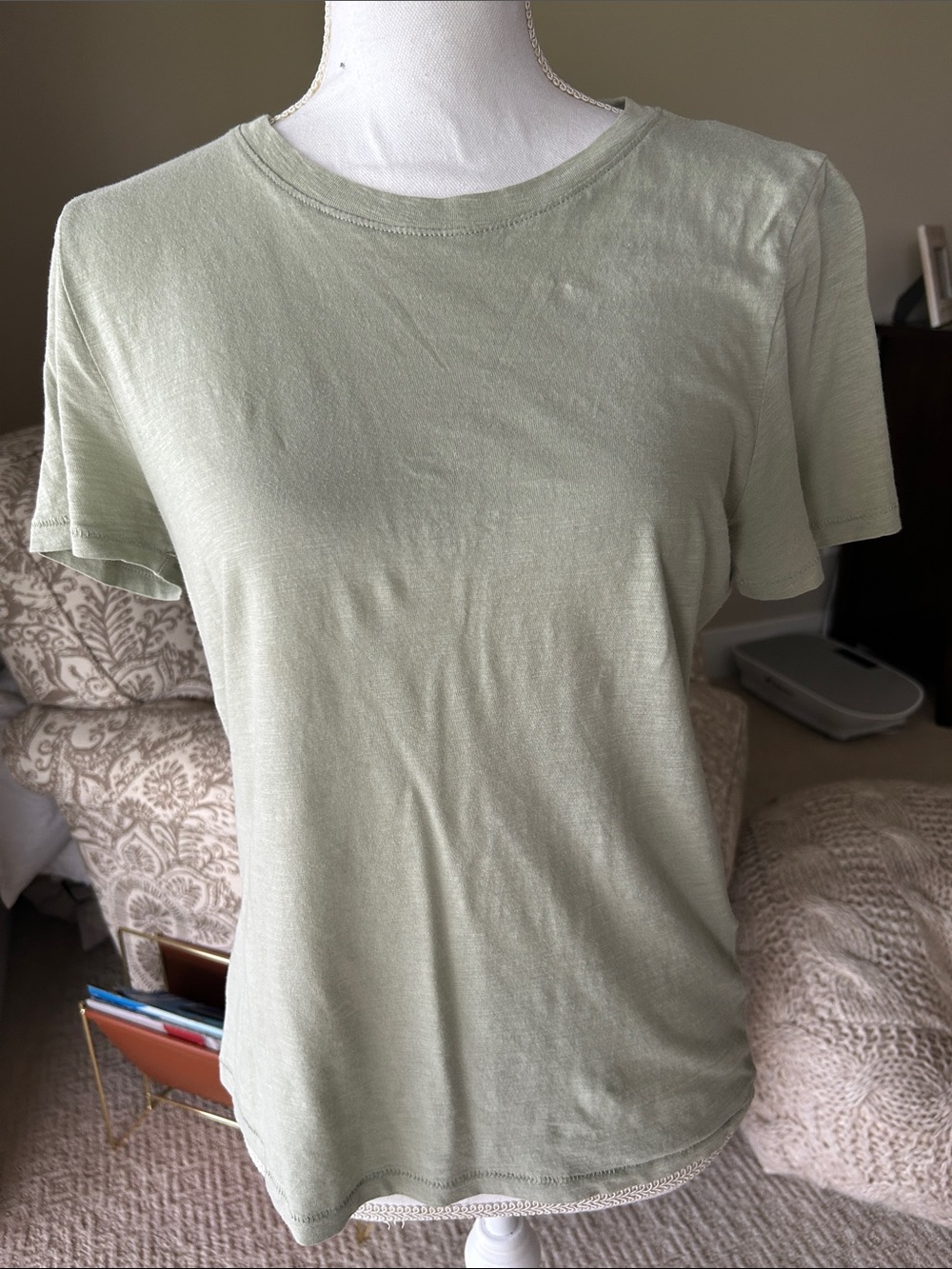 J. Crew Light Sage Crewneck Short Sleeve Tee - Picture 3 of 7